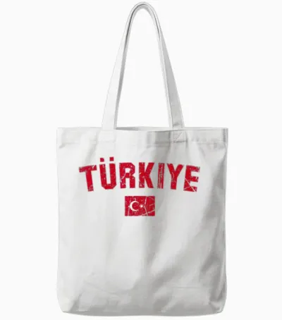 Türkiye Türkei Flagge | Damen Herren Kinder Türkei Tote Bags - White