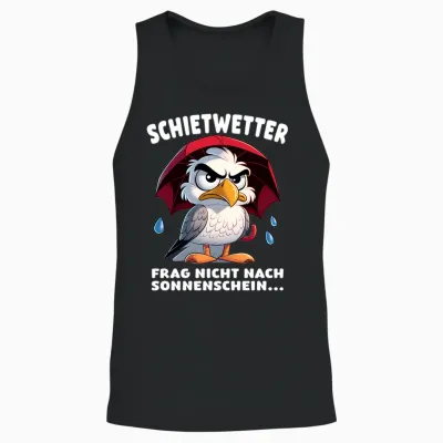 Möwe Norden Meer Strand Küste Lustig Spruch Schietwetter Langarmshirt Unisex Tank Top - Black