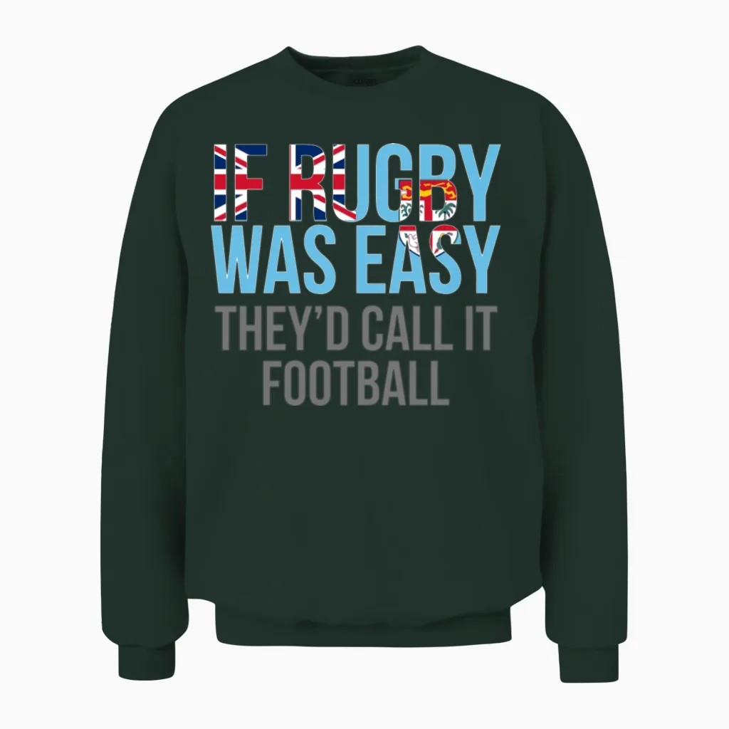 Funny Fiji Rugby Unisex Sweatshirt in Forest