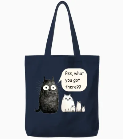 Curious Cats Comedy Club Tote Bags - Navy