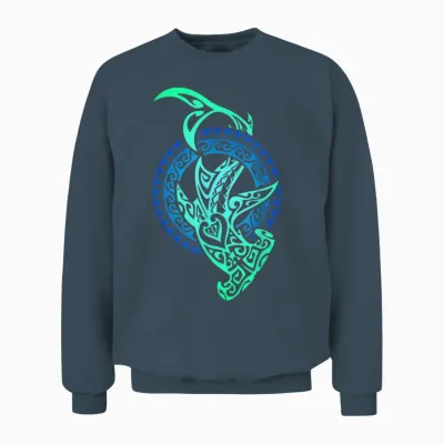 Shark Tribal Hawaiian Sun Polynesian Hawaiian Maori Cool Unisex Sweatshirt - Dark Heather