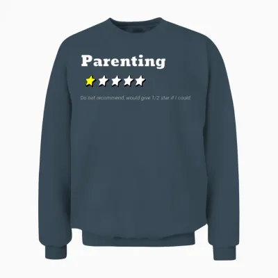 Parenting 1 Star Rating; Funny Parenting Gift; Unisex Sweatshirt - Dark Heather