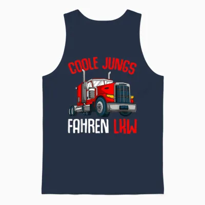 Coole Jungs Fahren Lkw Fahrer Trucker Kinder Jungen Unisex Tank Top - Navy