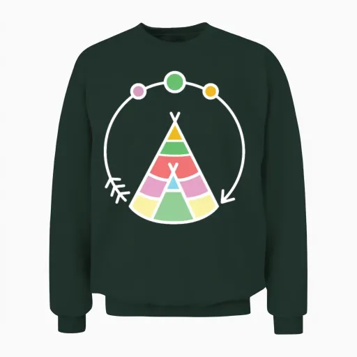 Boho Children Aesthetic Unisex Sweatshirt in Forest