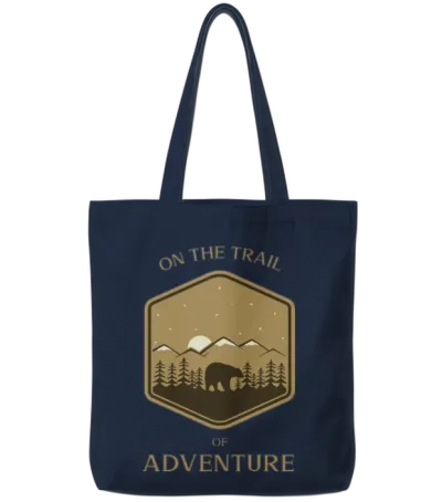 Hiking: on the Trail of Adventure Tote Bags - Navy
