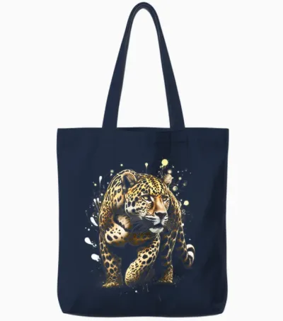 Cooler Leopard Mit Kunstvollen Farbspritzern Tote Bags - Navy