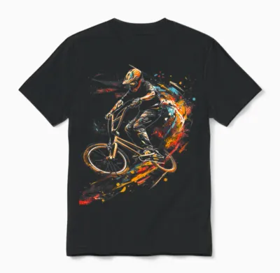 Freestyle Bmx Graffiti T-Shirt - Unisex Erwachsene - Schwarz - Klein - V-Ausschnitt Mit Halbarm Unisex T-Shirt - Black