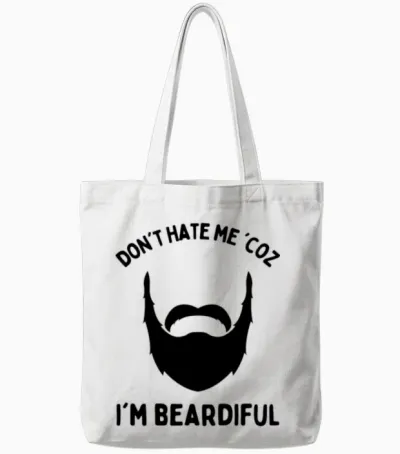 Beard Man Tote Bags - White
