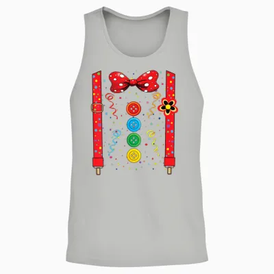 Clown Karneval Kostüm Clownskostüm Clowns Fancy Dress Confetti Unisex Tank Top - Ash