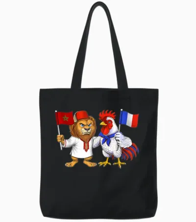 Flag France Morocco Roots Franco-Moroccan Pride Tote Bags - Black
