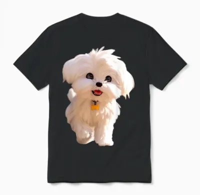 Malteser Kleiner Maltese Hund Hunde Liebe Süßer Malteser Unisex T-Shirt - Black