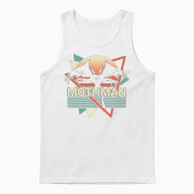 Mothman Cryptid Cryptozoology Retro Unisex Tank Top - White