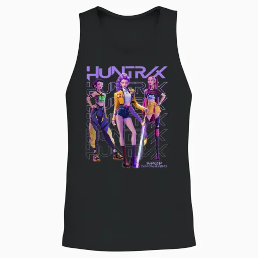 Kpop Demon Hunters Huntrix Trio Officially Licensed Unisex Tank Top - Black