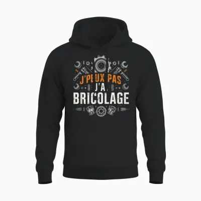 Funny Dad Bricoleur J'peux Pas J'ai Bricolage Garage Funny Unisex Hoodie - Black