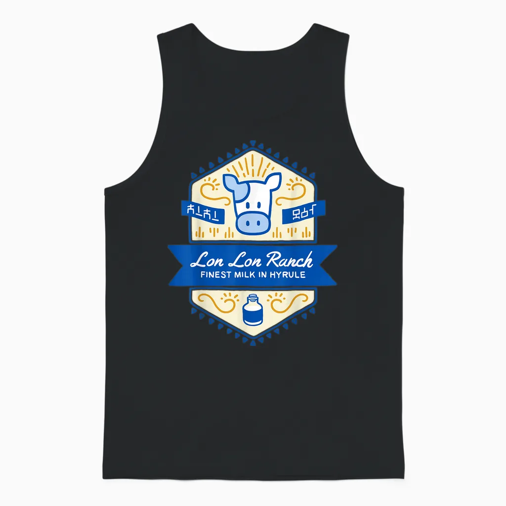 Zelda Lon Lon Ranch Finest Milk in Hyrule T-Shirt Small Unisex Tank Top in Black