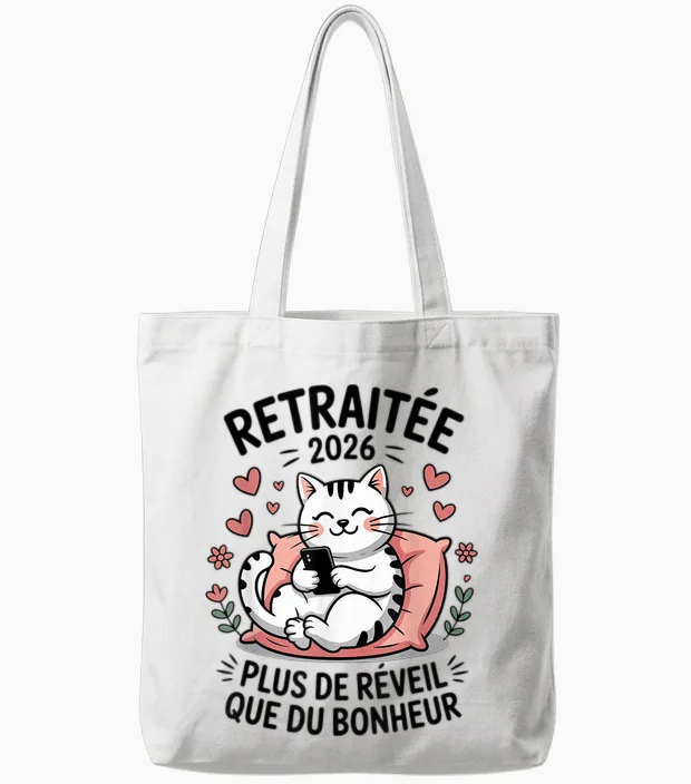 Retirement Retired Woman 2026 Humor Tote Bags in White