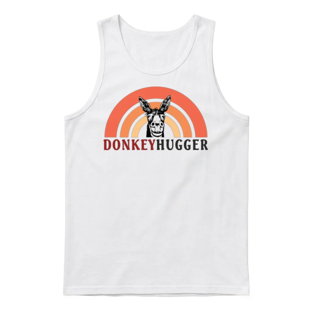 Donkey Hugger Donkeyhugger Funny Unisex Tank Top - White