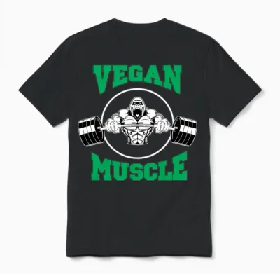 Vegan Muscle Gorilla Powered by Plants Unisex T-Shirt - Black