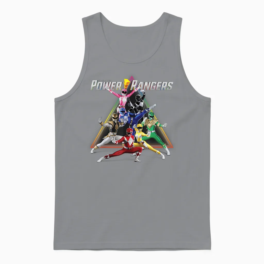 Power Rangers Triangle Group Shot Unisex Tank Top in Sport Grey