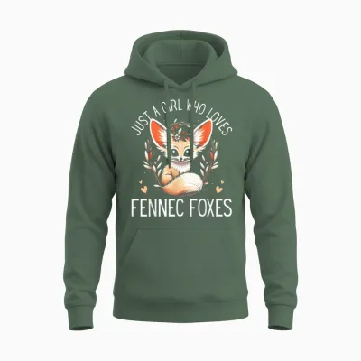 Juste Une Fille Qui Aime Fennec Foxes Lover Fennec Fox Art Fox Unisex Hoodie - Military Green