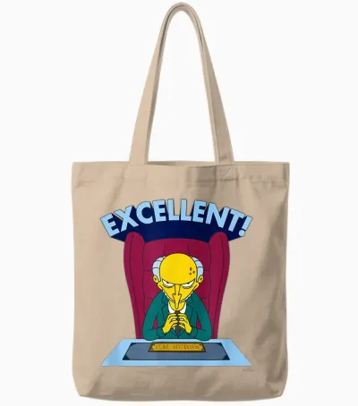 The Simpsons Mr. Burns Excellent Tote Bags - Natural