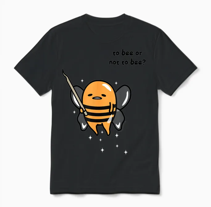 Gudetama Fairy Bee Costume Halloween Unisex T-Shirt in Black