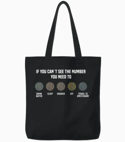 Ishihara Numbers - Travel to Amsterdam Tote Bags - Black