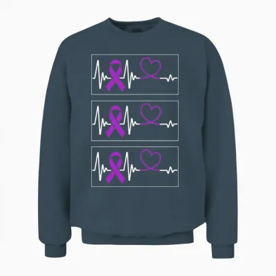 Domestic Violence Awareness Shirt, Heartbeat Unisex Sweatshirt - Dark Heather