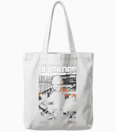 Call of Duty the Truth Lies Black Ops Silhouette Chest Logo T-Shirt, Black, S Tote Bags - White