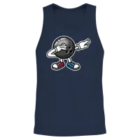 Dab Dabbing Bowling Ball Unisex Tank Top - Navy – 2