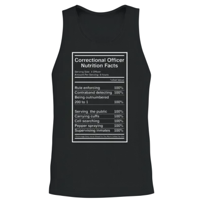 Correctional Officer Nutrition Facts Unisex Tank Top - Black