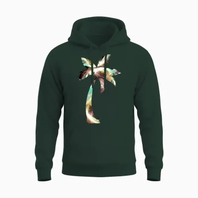 Retro Palm Tree Summertime Unisex Hoodie - Forest