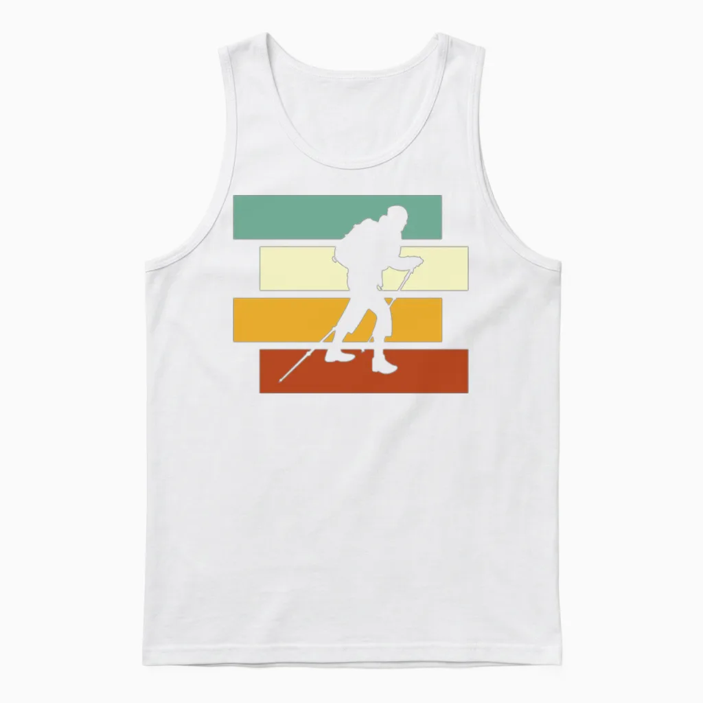 Hiking Retro & Outdoors Unisex Tank Top in White