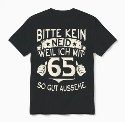 Bitte Kein Neid Weil Ich Mit 65 So Gut Aussehe 65 Geburtstag Unisex T-Shirt - Black