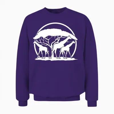 Giraffe Safari Giraffe Unisex Sweatshirt - Purple