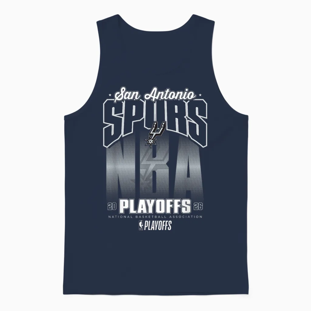 Nba Officiel 2026 Playoffs San Antonio Spurs Fade Unisex Tank Top in Navy