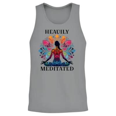 Heavily Meditated Funny Yoga Saying Unisex Tank Top - Sport Grey