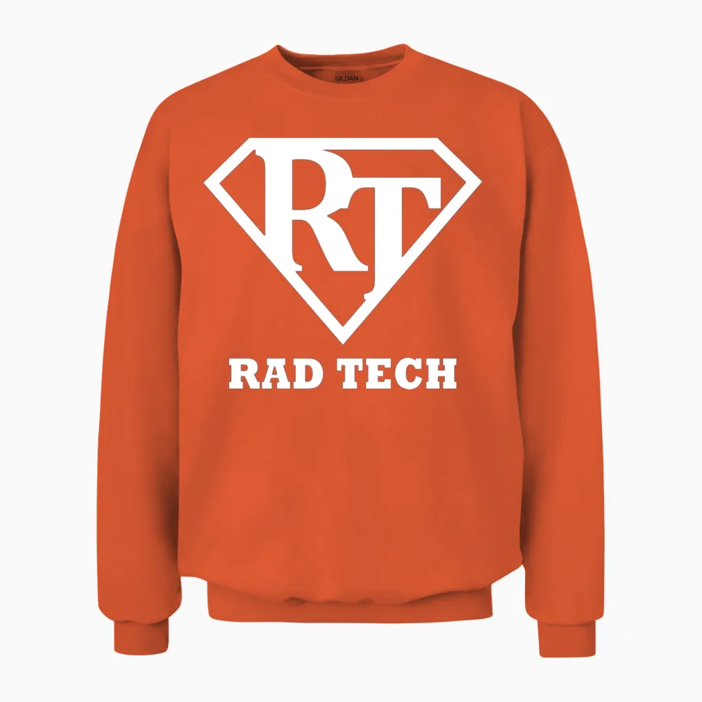 Radiology Tech Super Hero Rad Tech Unisex Sweatshirt in Orange