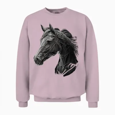 Reiten Kunst Tierdruck Pferd Motiv Pferd Unisex Sweatshirt - Light Pink