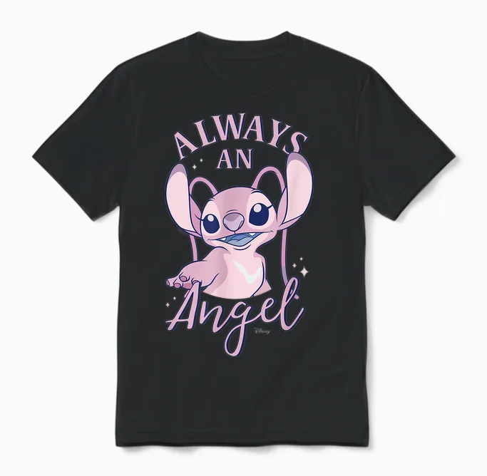 Lilo & Stitch - Always an Angel Unisex T-Shirt in Black