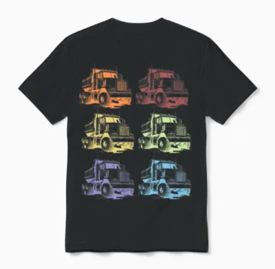 Retro Truck Driver Gift Unisex T-Shirt - Black