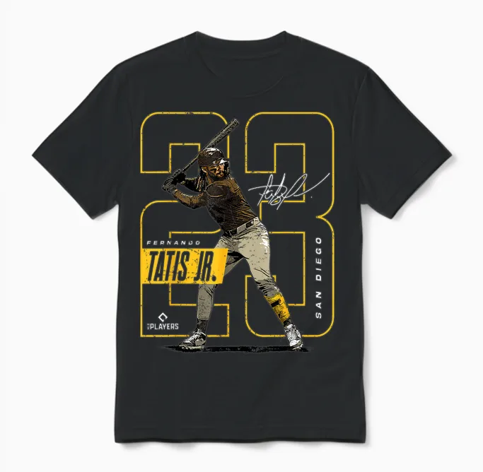 License Champs Fernando Tatis Jr | San Diego Mlb Player League | Mlbtat4037 T-Shirt, Small, Brown Unisex T-Shirt in Black