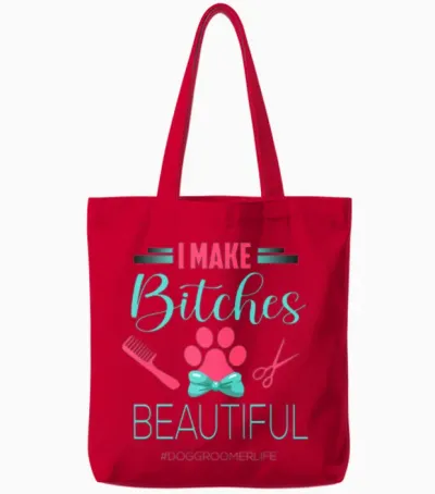 Dog Groomer Shirt Dog Grooming Outfit Funny Dog Gr Tote Bags - Red