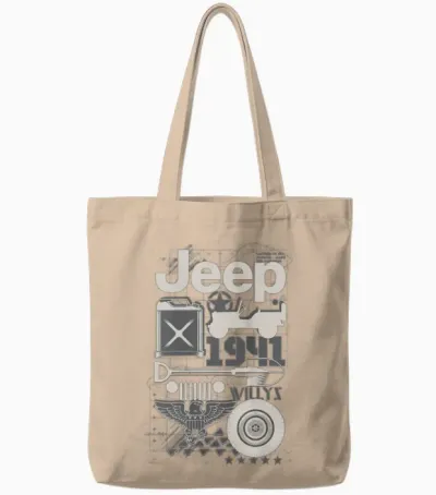 Jeep 1941 Montage Tote Bags - Natural