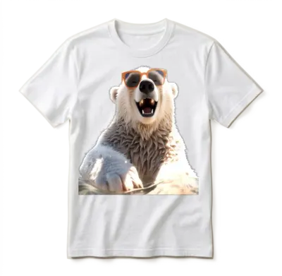 Polar Bear Sunglasses Animal I Love Cute Bears Unisex T-Shirt - White