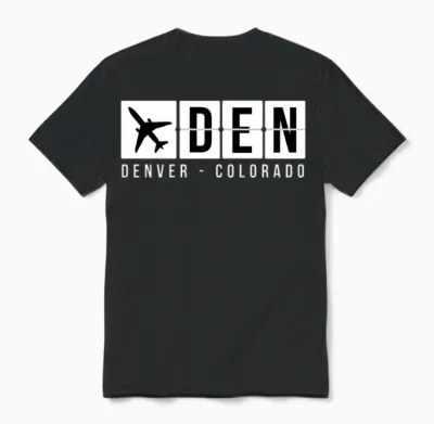 Denver Airport Code Unisex T-Shirt - Black