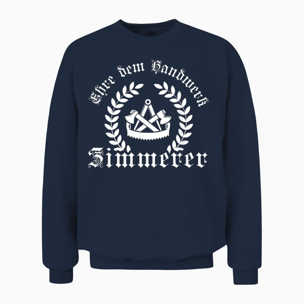 Ehre Dem Handwerk - Zimmerer ährenkranz Mit Zunftzeichen Unisex Sweatshirt in Navy