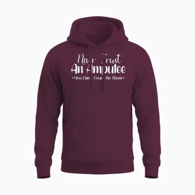 Handicapped Wheelchair Cyborg Leg Arm Amputee Unisex Hoodie - Maroon