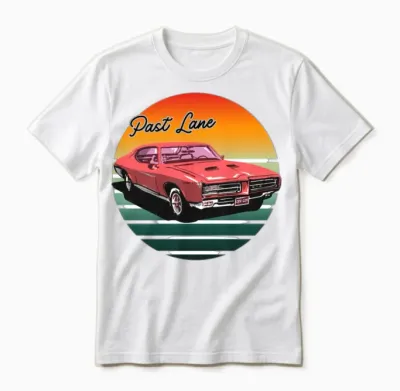 Past Lane Retro Muscle Car Unisex T-Shirt - White