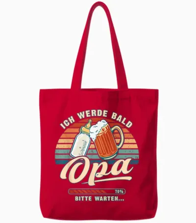 Ich Werde Bald Opa Verkünden Spruch Mit Opa Loading Tote Bags - Red